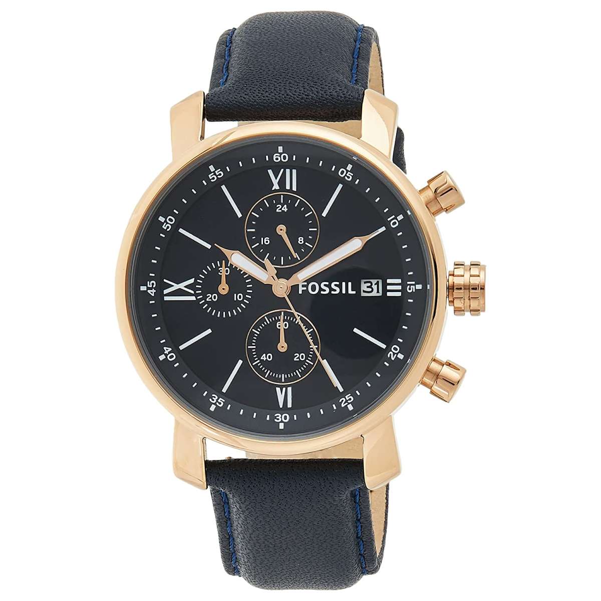 Fossil BQ1704 Rhett Chronograph Navy Leather Watch Fossil BQ1704 Rhett Chronograph Navy Leather Watch
